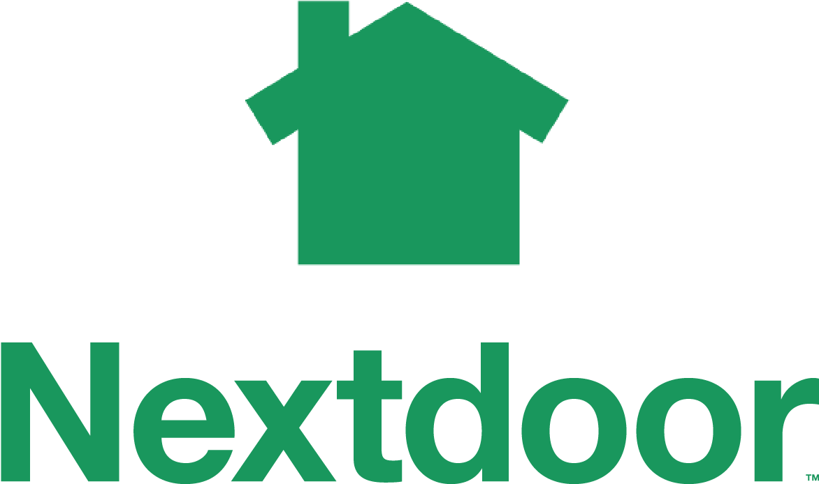 Nextdoor logo with a green house icon above the company name